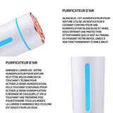 Humidificateur mini humidificateur 1.6-2w 5V capacité du réservoir d'eau 360ml sortie de brume 25-40ml/h brume 7x7x16.5cm blanc