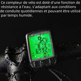 Compteur vélo 1,6 pouces étanche compteur vitesse velo ordinateur de vélo bicycle computer vitesse moyenne horloge kilométrage