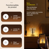 Veilleuse en forme de papillon 10x10x32cm 2w 3 couleurs réglables rechargeable lampe de chevet lampe de bureau lampe de chevet