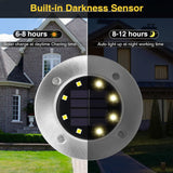 Lumières solaires extérieures 8pcs Pack of 8 Lights Warm LED Garden Lights Energy Saving Buried Spotlight Waterproof Solar Lights