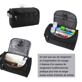 Trousse de toilette 4,55L 25x14x13cm trousse de toilette de voyage d'affaires sac de rangement portable de grande capacité noir