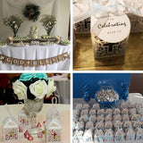 50 pièces  Bonbonnière  Blanc  Motif de la couronne  Noël  Cadeau de mariage  Motif en creux  Mariage  Bonbonnière de mariage