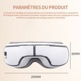 Masseur oculaire 3.4w pétrissage sous pression compresseur chaud à température constante tissu doux pour peau conception ergonomique