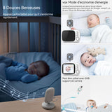 Babyphone caméra vidéo 3.2 inch 750mah interphone bidirectionnel affichage de la température lecture de musique babyphone vidéo