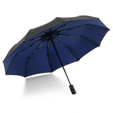 Parapluie automatique 105X60cm Conception épaissie et élargie à 10 cadres Résistant à la pluie et aux UV Solide et durable Bleu