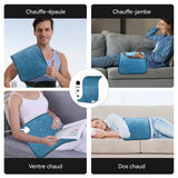 Coussin chauffant 40x76cm velours cristal 9températures 4 niveaux de minuterie protection contre la surchauffe Couverture chauffante