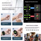 Montre connectée 5 à 9 heures d'utilisation continue smartwatch montre bluetooth surveillance santé fréquence d'exercice montre
