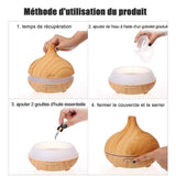Humidificateur d'air 400 ml 16,5x15cm LED veilleuse 7 couleurs réglage de la minuterie aroma lamp 3d fireworks diffuseur d'arômes