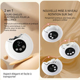 Coupe-ongles électrique 2 en 1 rotation à 360 degrés sans danger pour prévenir les Outils d'affûtage des ongles coupe ongles blanc