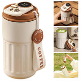 Mug Isotherme 450ml mug lsotherme portabilité tasse isolée sous vide thermos tasse en avec affichage cadeau de Noël de température