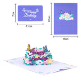 arte de voeux 20x15cm carte de voeux d'anniversaire fleur papillon sculpture en papier 3D avec enveloppe bénédiction carte postale