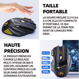 Souris gaming sans fil 2.4 g/bluetooth lumière respiratoire colorée 7 boutons programmables souris gaming de rechargeable noir