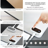 Tapis de souris chauffant 30-50 degrés celsius intelligent 5 niveaux de contrôle de la température 90x36cm bureau étanche blanc