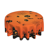 Halloween 137x274cm halloween ronde nappe citrouille et toile d'araignée La nappe lavable est imperméable et antitache décoration