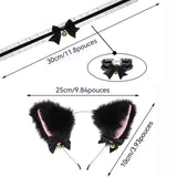 Oreilles de chat 25 x 18 cm Matériau Jinlun Style mignon et cool Avec clochette Indispensable pour fêtes et cosplay Costume de chat