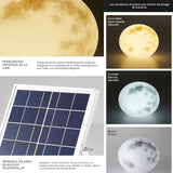 Lampe lune solaire exterieur 30cm étanche Avec télécommande lumière jardin lampe à gazon pour jardin patio décoration extérieure
