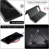 oque transparente Galaxy S10 noir Intelligent 6,1 pouces Couvercle rabattable Avec support Étui de téléphone portable ultra-mince