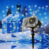 Étanche LED binoculaire flocon de neige lumières Halloween noël Blizzard projecteur lumières scène flocon de neige projecteur