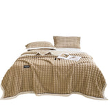 Couverture 200x180cm plaid canape multifonctionnelle en vison doré absorbant l'humidité et respirant doux et agréable pour la peau
