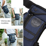Sac de jambe 15x8x29cm sacoche de jambe avec poche principale 2 poches secondaires et poches avant multifonctionnel sac de taille