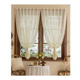 Rideau en tulle 70x125cm aucun poinçonnage requis rideau gaze abricot esthétique étude/balcon/salle manger rideau translucides