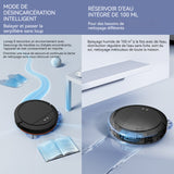Robot aspirateur 4000pa 6000mah 4 niveaux de réglage Wi-Fi aspirateur robot avec 335ml boîte à poussière et 100ml réservoir d'eau