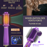 Brosse soufflante 1000w multifonctionnel 3 en 1 peigne à air chaud cheveux bouclés et cheveux raides utilisation humide et sèche