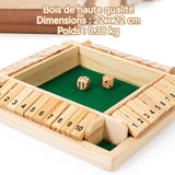 Jeu de plateau 22x22cm Jeu de dés 4 joueurs ou plus Jeux de table en bois Jeux en famille  Jouets de fête pour plusieurs personnes