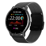 Montre intelligente 1.28 écran rond Bluetooth appel montre tactile montre 240x240 230mah étanche montre de sport IP67 acier noir