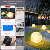 Lampe lune solaire exterieur 30cm étanche Avec télécommande lumière jardin lampe à gazon pour jardin patio décoration extérieure