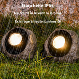 Spot solaire LED en pierre simulée etanche spot solaire encastrables éclairage pour chemins jardin balise solaire