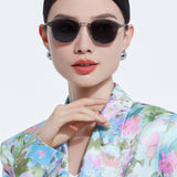 Ombrage miroir femmes anti-ultraviolets lunettes net rouge mode lunettes de soleil all-match dames lunettes de soleil