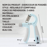 Hand grip force de préhension réglable force de préhension 5-60 kg renforçateur de bras design ergonomique antidérapante Bleu ciel