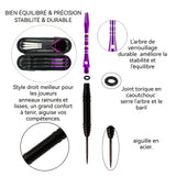 Fléchettes 16 cm 3 PCS Corps en acier plaqué Tige en aluminium Avec boîte de rangement adapté aux cibles de fléchettes rigides