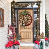 Décoration de noël porte suspendue guirlande de roues en bois guirlande de pomme de pin de noël porte créative suspendue