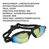 Lunettes de natation 17x5cm Lunettes de Natation Adultes Anti-UV HD étanche Lunette Piscine lunettes natation à verres polarisés