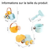 Ensemble de jouet de plage 6PCS avec véhicule de dragage de sable jeux de plage jouet de plage enfant jouets plage jouets sable