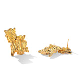 Boucles d'oreilles plaquées or plissées géométriques pour femme bijoux pour femmes avec aiguille en argent 925 stylé et élégant