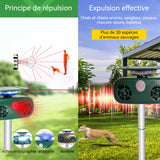 répulsif moustique 10 mètres  intérieur 180 degrés grand angle USB Waterproof Silent Eco LED Répulsif solaire pour animaux