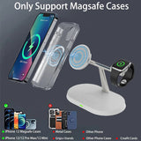 Support de chargement sans fil   Conception 3 en 1   Chargeur sans fil magnétique  Angle réglable  Base de chargement sans fil