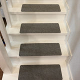Tapis d'escalier 5 pièces non adhésif Protection d'escalier en bois massif Tapis d'escalier rotatif pour la maison