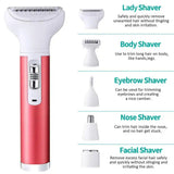 Épilateur multifonction Épilateur pour femmes  5 en 1  Epilation  Tondeuse à sourcils  Tondeuse à poils de nez  électrique