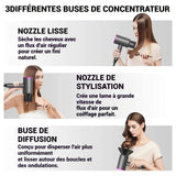 Sèche-cheveux 1800W Sèche-cheveux à ions négatifs haute vitesse Haute puissance Léger et portable Réglage à trois vitesses Gris