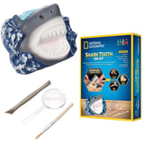 Kit de fouille 3 fossiles de Dents de Requins à extraire Jeu Scientifique et éducatif pour Enfants Cadeau pour Garçon et Fille 6 Ans