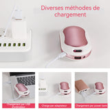 Chauffe-mains 11x6x3cm 10000mAh réglage à trois vitesses chauffage rapide en cinq secondes double usage compact et portable rose