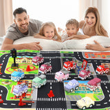 Coffret de voitures jouets Ensemble de 25 pièces Stockable  pour enfants Grandes Plastique Modèle de véhicule d'ingénierie