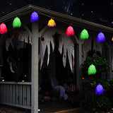 Guirlande lumineuse led en forme de crâne pour Halloween, lanterne fantôme en gaze blanche suspendue, décoration étanche