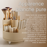 Boîte de rangement organisateur maquillage rotatif 360 degrés stockage boîte cosmétique multifonctionnel stockage efficace blanc