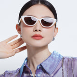Nouvelle personnalité lunettes de soleil oeil de chat 1.1TAC plein cadre lunettes polarisées dame TR anti UV lunettes de soleil