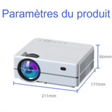 Vidéoprojecteur 220ansi 1920x1080 4.3inch lcd machine projection projection à domicile projection télévisuelle mini projecteur